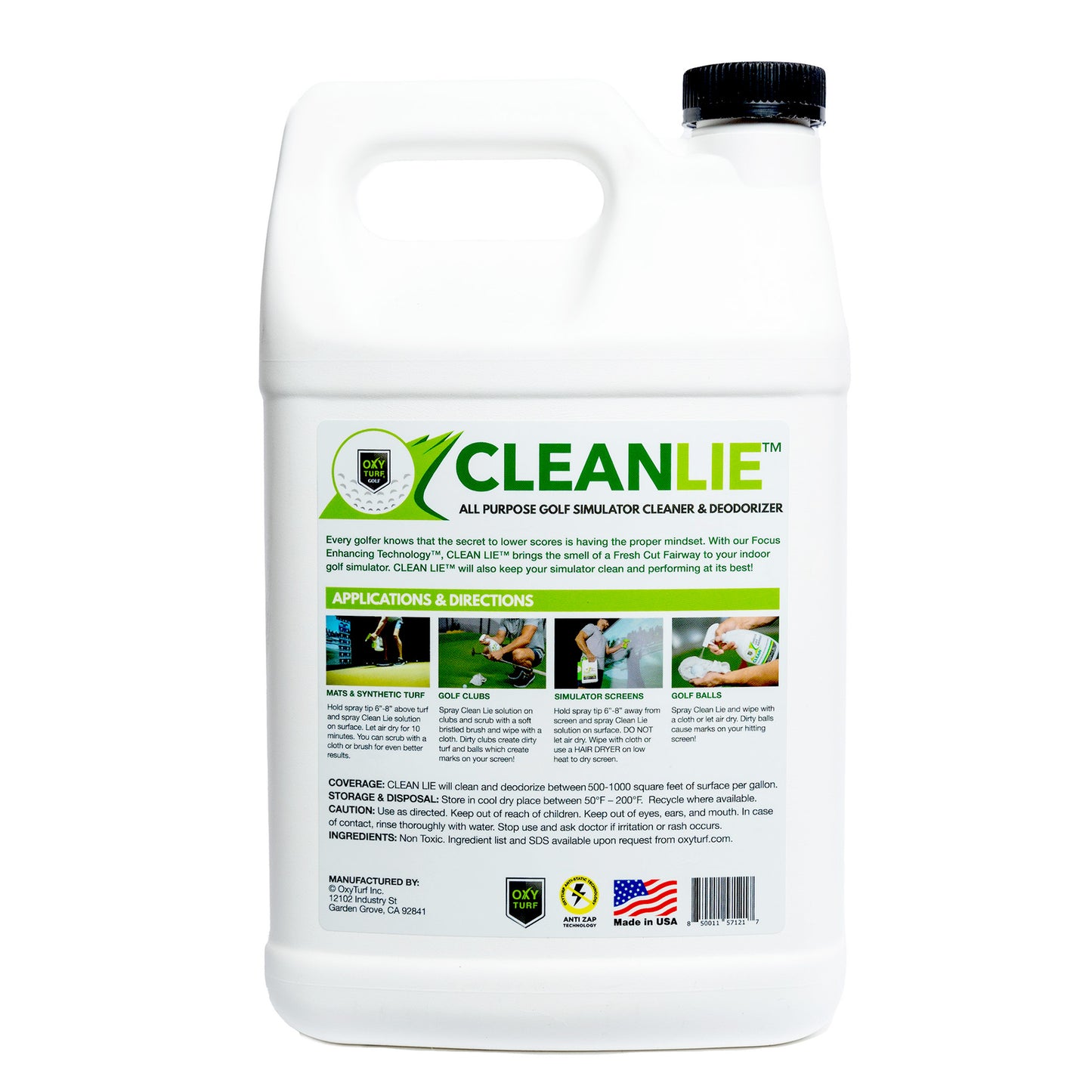 1 Gallon Jug Clean Lie™: - Golf Simulator All Purpose Cleaner & Deodorizer