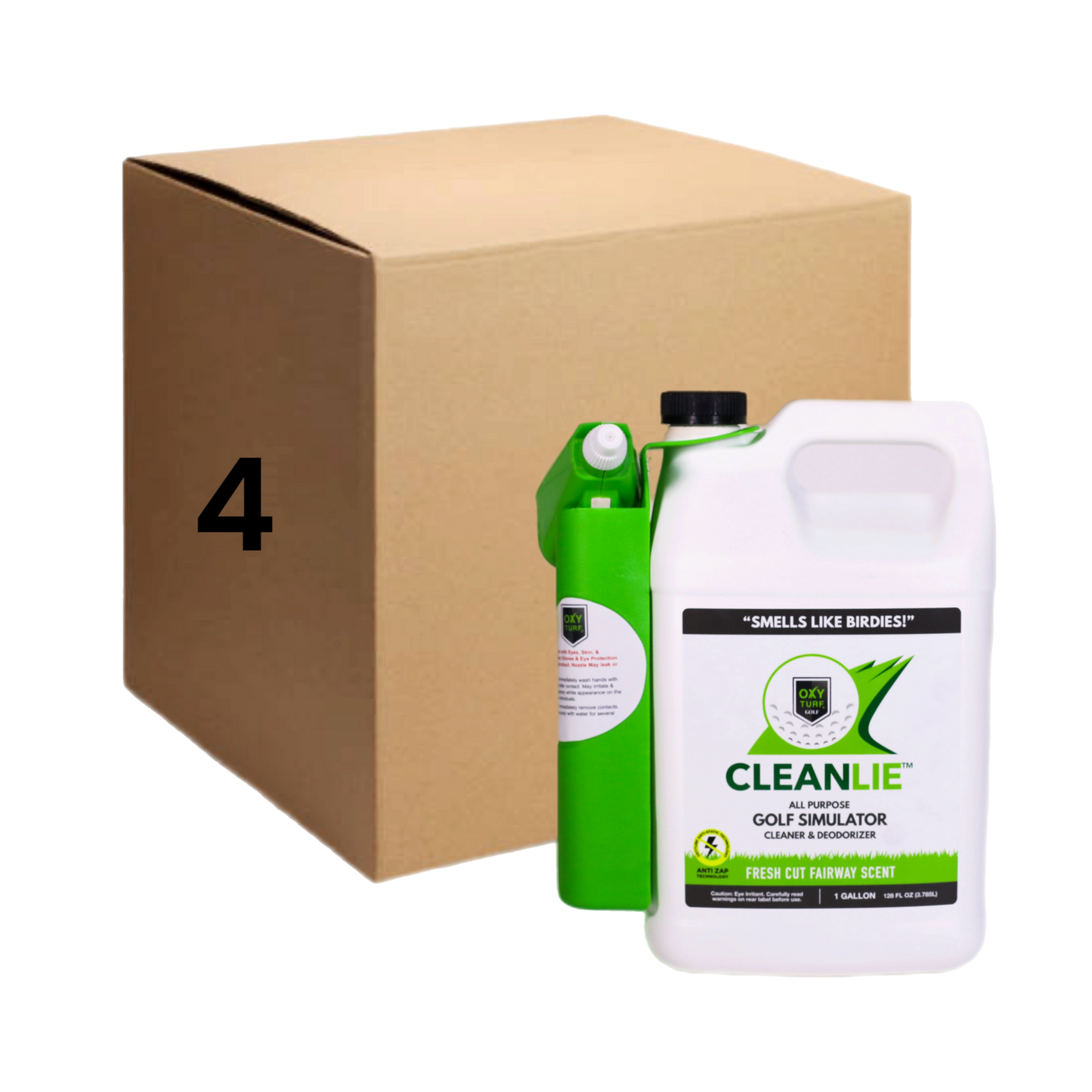 1 Gallon with Sprayer Clean Lie™: Golf Simulator All Purpose Cleaner & Deodorizer CASE (4)