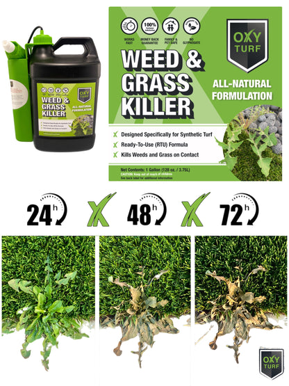 Case of OxyTurf X - All Natural Weed & Grass Killer 1 Gal. w Battery Powered Sprayer (4 Pack)