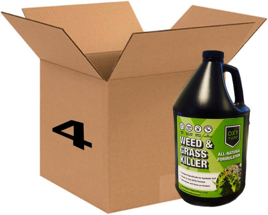 Case of OxyTurf X - All Natural Weed & Grass Killer 1 Gal. Round Jugs (4 Pack)