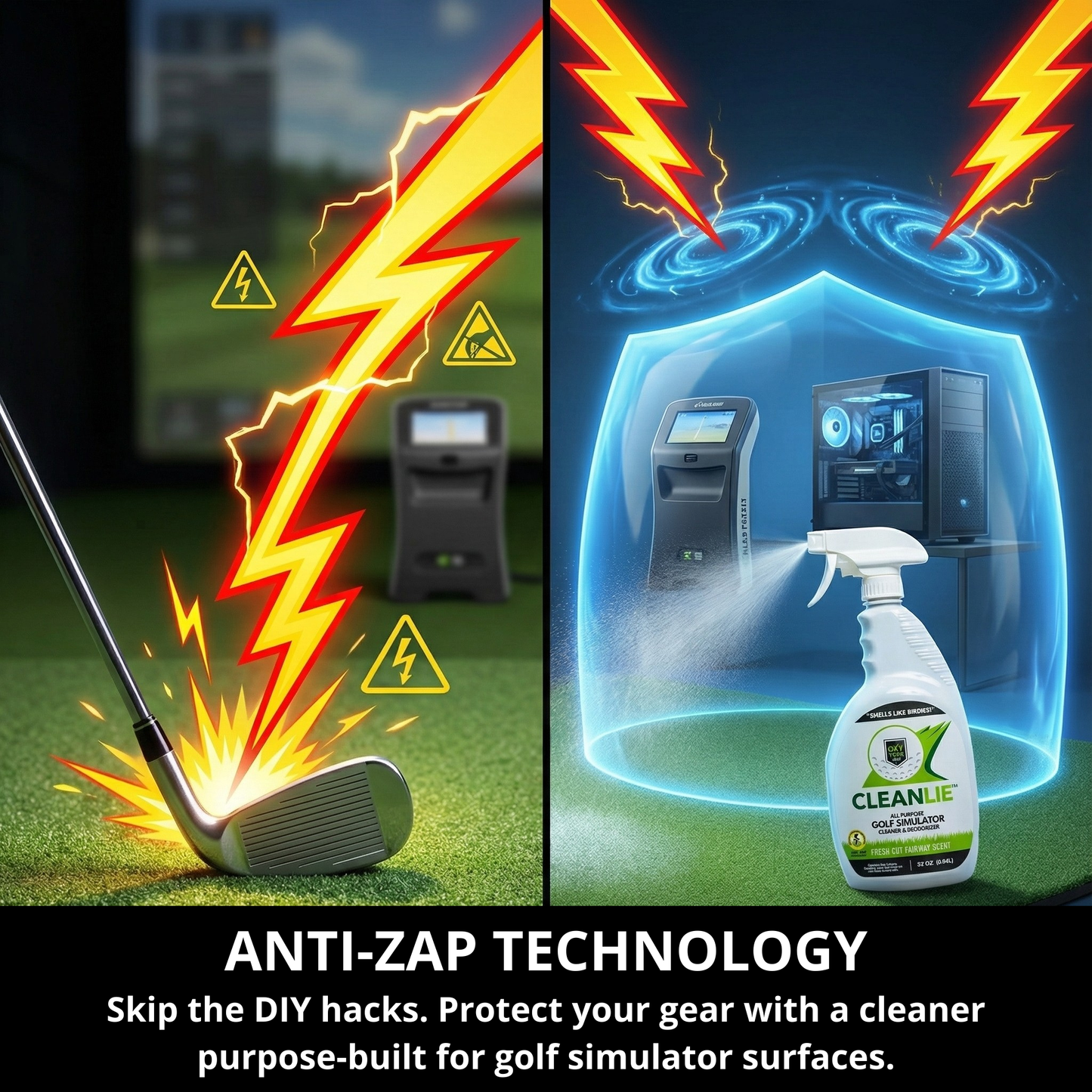 32 Oz Clean Lie™: Golf Simulator All Purpose Cleaner & Deodorizer